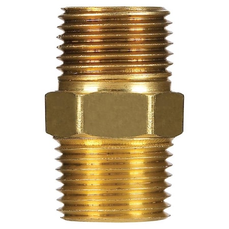 Homeplus+ ATC 1/8 in. MPT X 1/8 in. D MPT Yellow Brass Hex Nipple 6JC101010721011